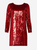 SAINT LAURENT RED SEQUIN MINI DRESS