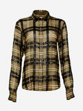DRIES VAN NOTEN EMBROIDERED PLAID PRINT SHIRT