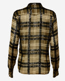 DRIES VAN NOTEN EMBROIDERED PLAID PRINT SHIRT