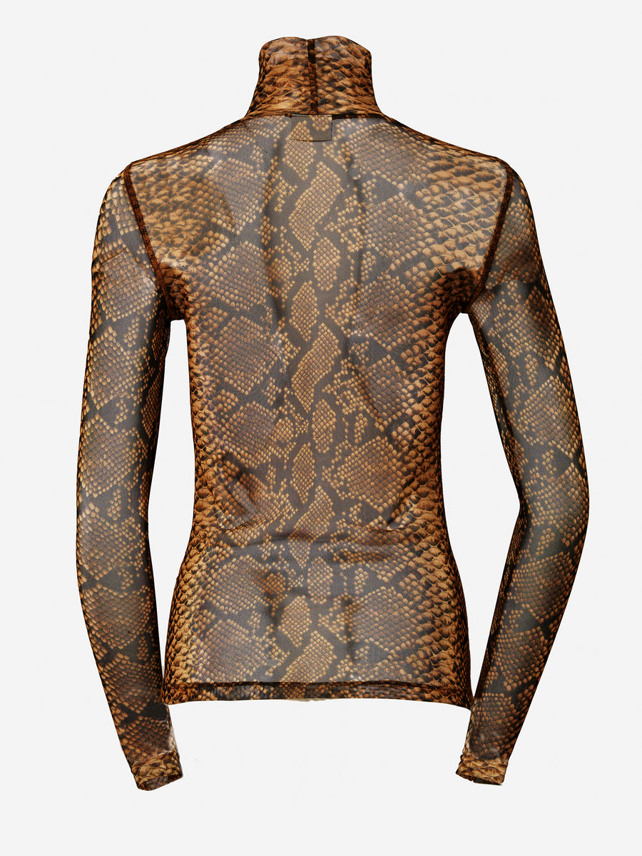 Snake print turtleneck top new arrivals