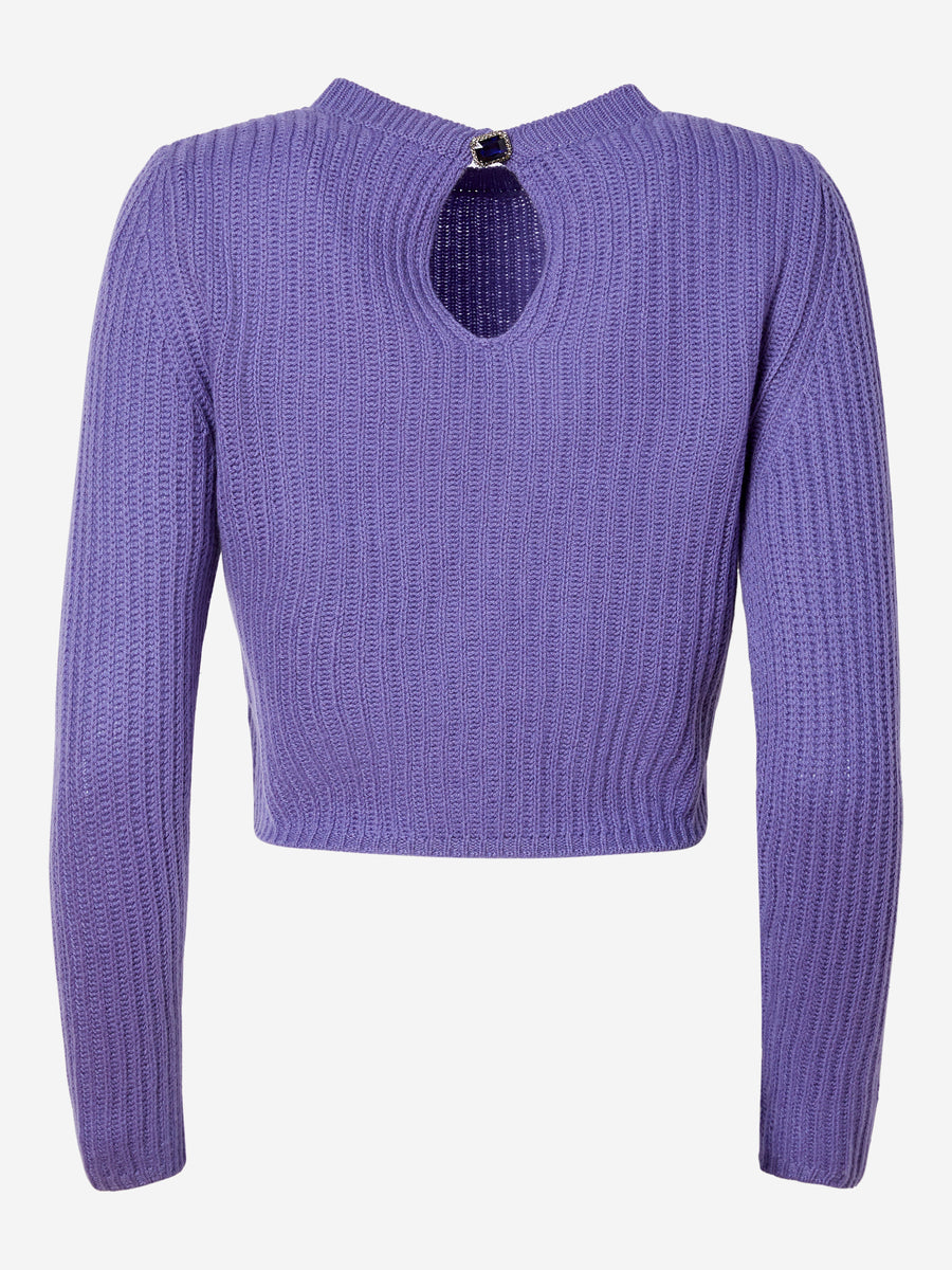 【新品】MIA ASTERISM sleeve fur G jumper M 0087_MIUMIU_CROPTOP_JUMPER_PUR