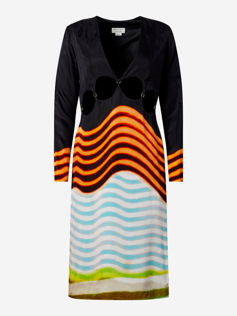 DRIES VAN NOTEN CUT OUT PRINT DRESS AFTERLIFE MODE