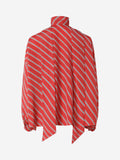 BALENCIAGA STRIPED PUSSY-BOW BLOUSE