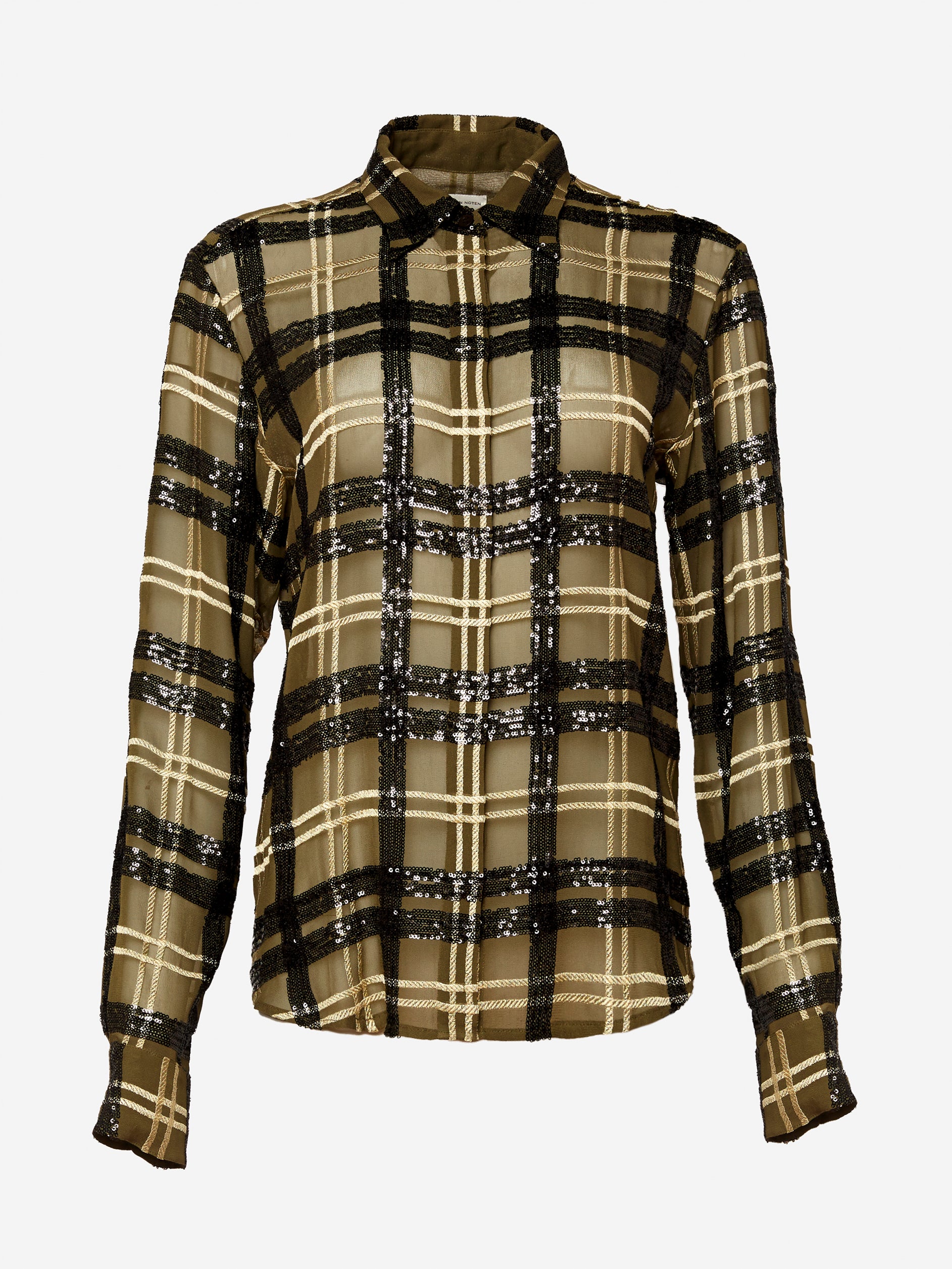 DRIES VAN NOTEN EMBROIDERED PLAID PRINT SHIRT – AFTERLIFE MODE