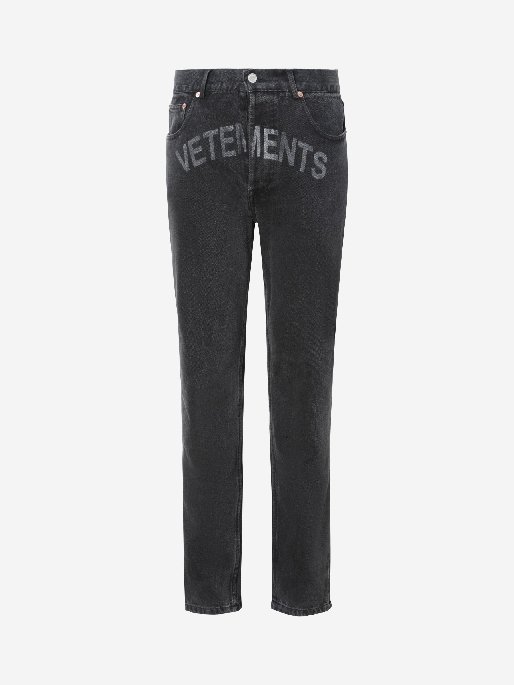 Vetements Transformer Logo-print Jeans In Blue | ModeSens